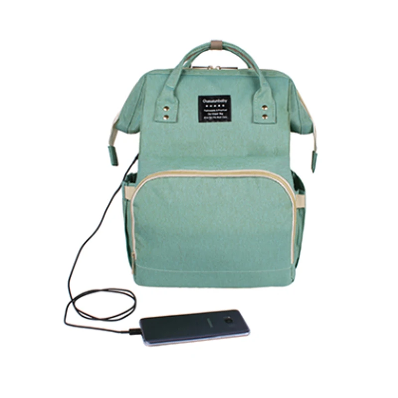 USB Green Большой емкости пеленки мешок детские Bolsas Maternidade дорожные детские сумки для беременных подгузник Bebek Bakim Cantalari рюкзак сумка для мамы - Цвет: USB Green