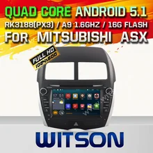 WITSON Android 5.1 CAR DVD RADIO for MITSUBISHI ASX Capacitive touch screen DVD GPS RADIO Cortex A9 dual-core1.6G 16GB Rom