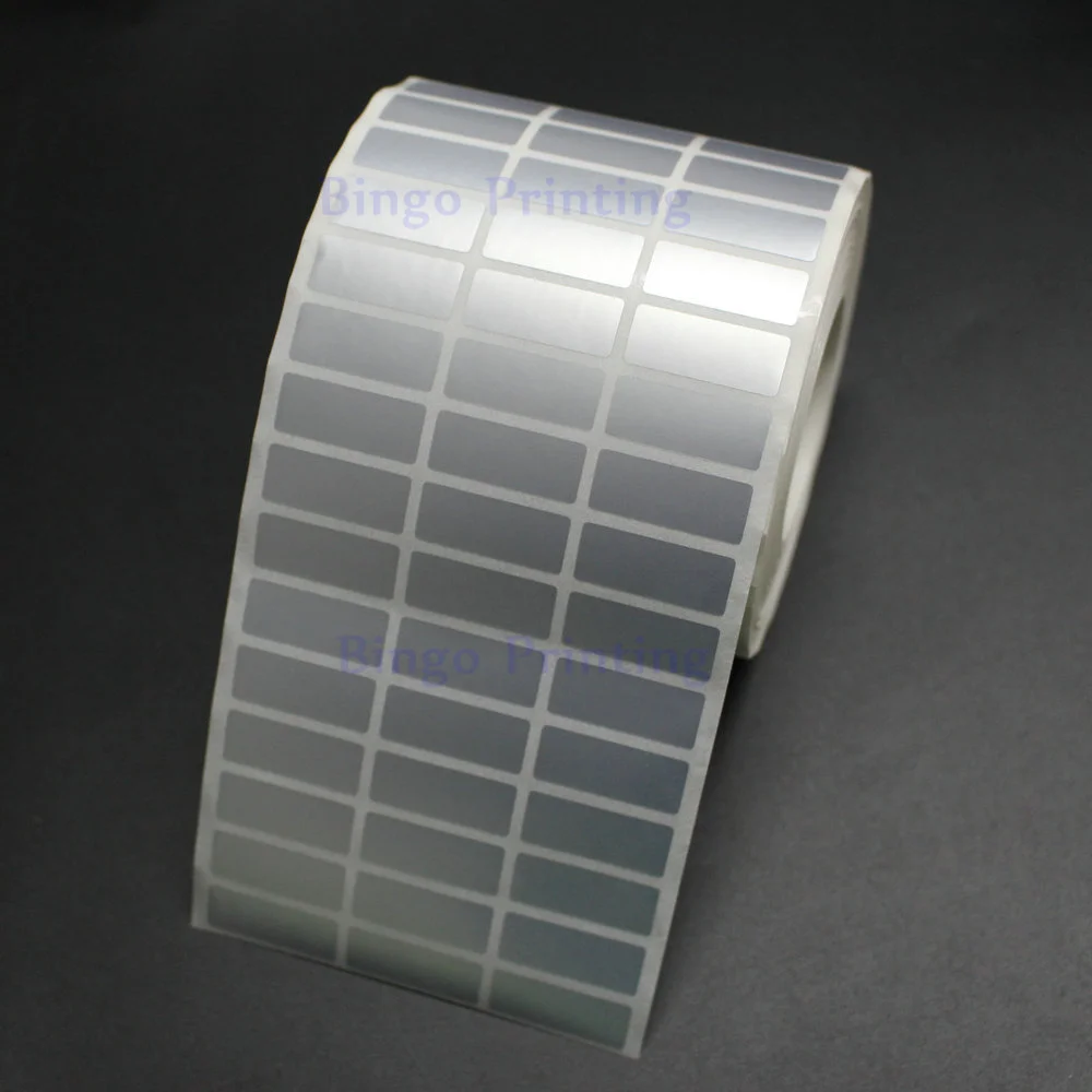 Sticker Label 30*10 mm 10000pcs/Roll Thermal Transfer Silver PET Label Waterproof Tearproof Oilproof Barcode Label