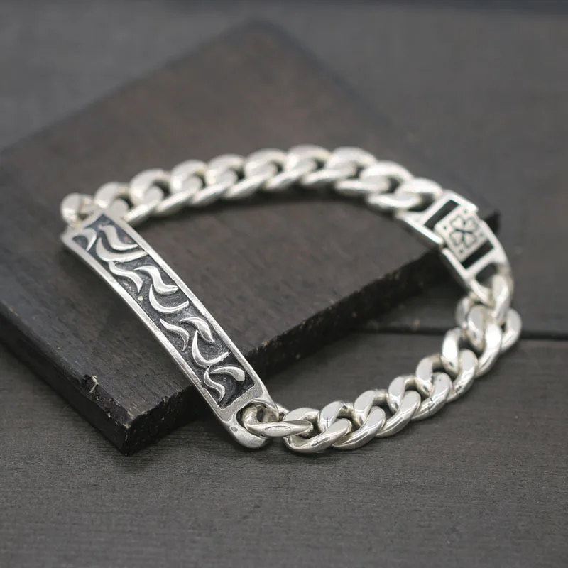 

Starfield S925 Sterling Silver Retro Thai Silver Punk Sterling Silver Buckle Male Female Bracelet