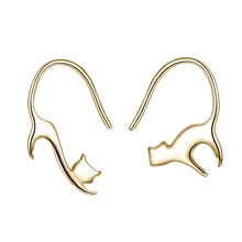 Стерлинговое Серебро 925 серьги арочные серьги в форме кота милые серьги-гвоздики