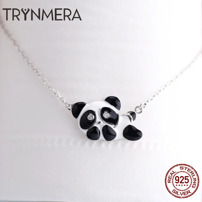 

Animal Women Necklaces 925 Sterling Silver enamel Animal panda Pendant Necklaces for Women Fashion Necklace Silver Jewelry