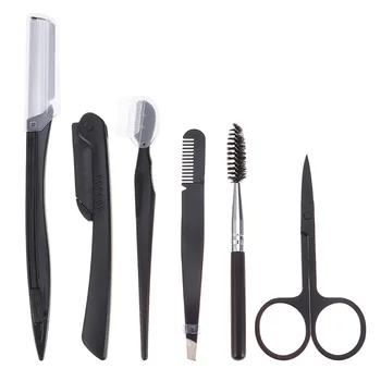 

6pcs Eyebrow Trimming Tool Stainless Steel Portable Practical Eyebrow Beauty Tools Trimming Set Grooming Kit Shaping Kit