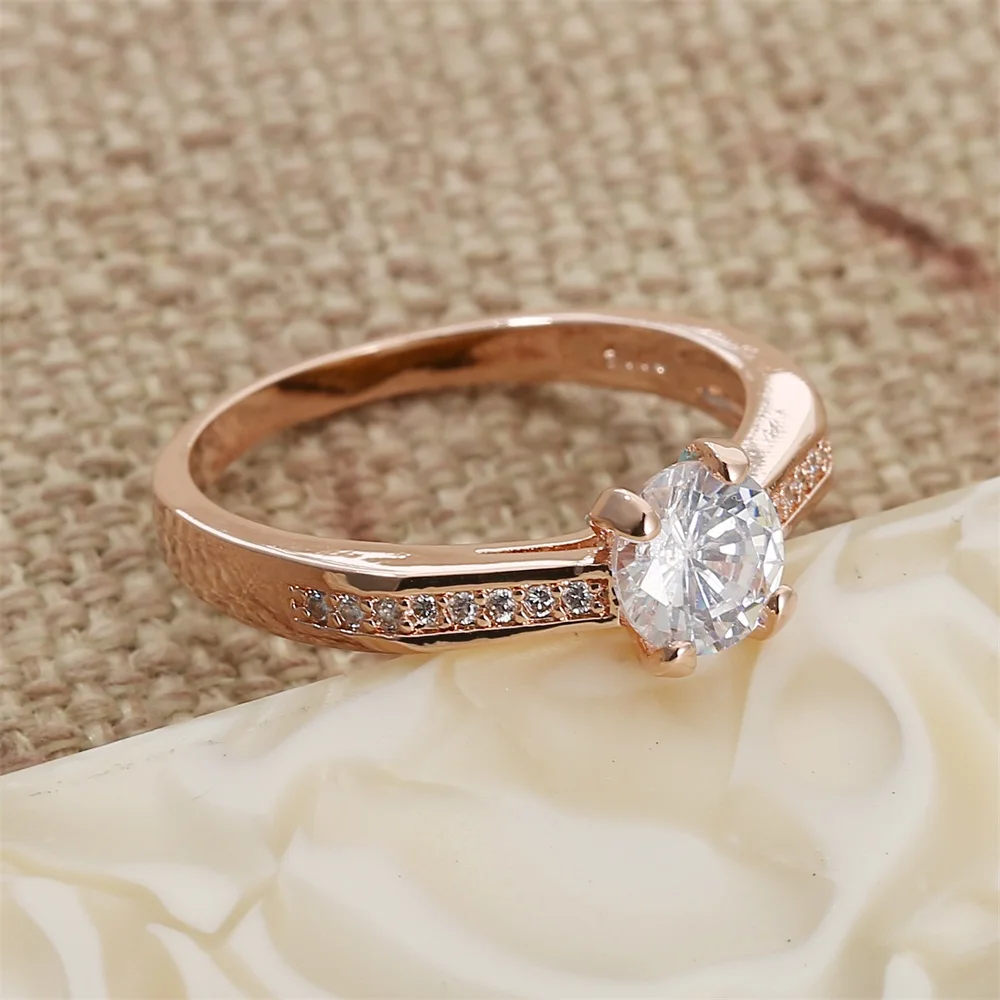 Legenstar австрийский циркониевый Кристал кольцо для женщин розовое золото Свадебные обручальные украшения кольца на День святого Валентина