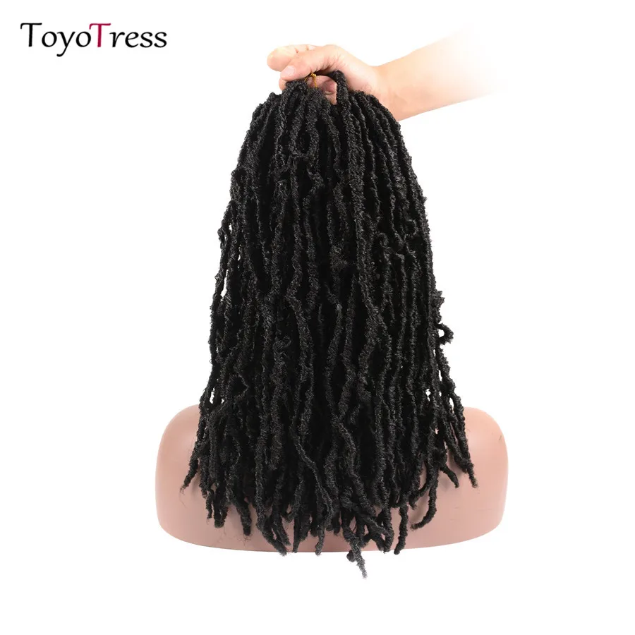 Nu Locs Crochet Hair Braiding Synthetic Hair Extension 1-10pcs Faux Locs Curly Crochet Braiding Hair Extensions Toyotress Hair