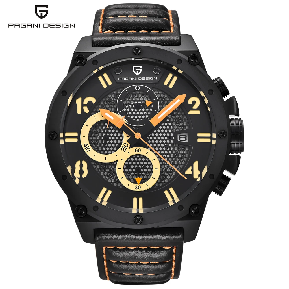

PAGANI DESIGN Sports Watches Men Leather Quartz Watch Luxury Brand Waterproof Military Wistwatch Relogio Masculino dropshipping