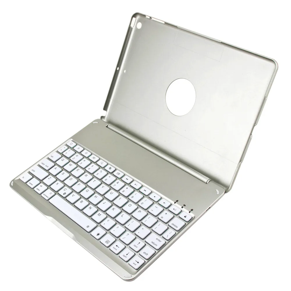 

Ultra Aluminum Bluetooth Keyboard with Leather Case Cover For ipad / ipad air 20A Drop Shipping
