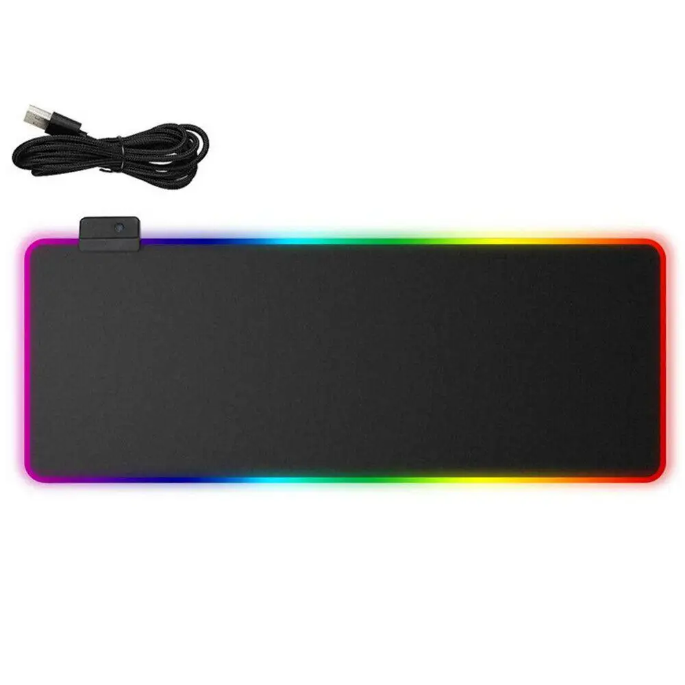 BEESCLOVER RGB Colorful LED Lighting Gaming Mouse Pad Mat for PC Laptop 350*250mm Gaming Mouse Pad Colorful LED Mouse Pad r25