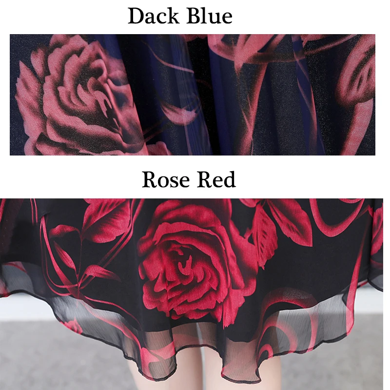 FEIBUSHI Summer Chiffon Dress Large Outer Space Casual Floral Print Women Dress Round Neck Printed Bowknot Chiffon Skater Dress FEIBUSHI Summer Chiffon Dress Large Outer Space Casual Floral Print Women Dress Round Neck Printed Bowknot Chiffon Skater Dress