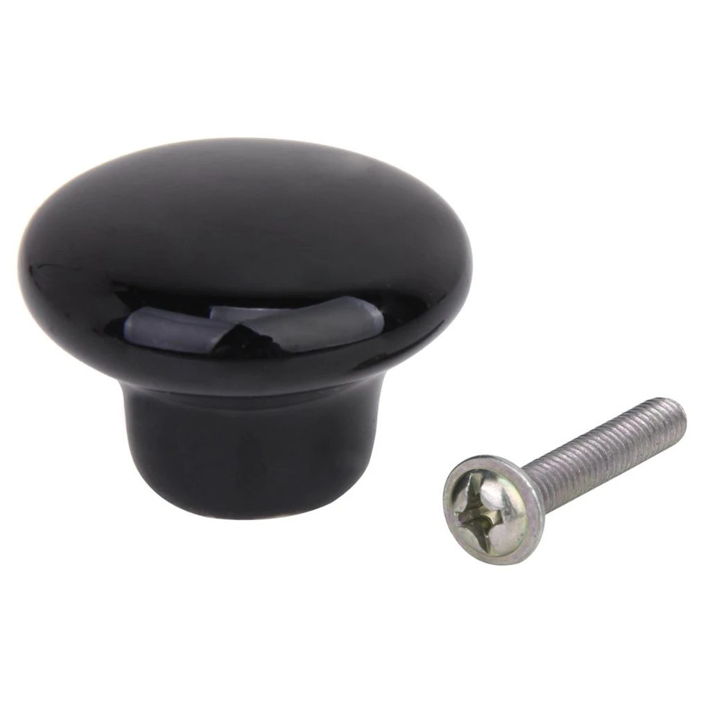 

CSS 5 x Round Ceramic Cabinet/Drawer/Bin Pull Knobs Handles---Black