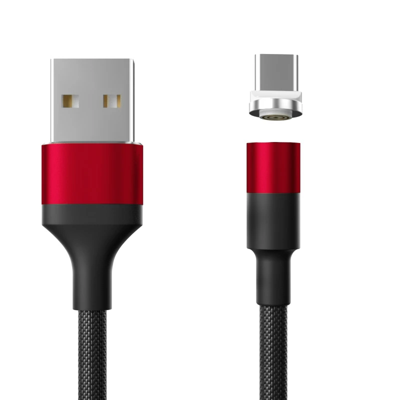 Kerokuru QC 3,0 Быстрая зарядка 3A Магнитный кабель type C Micro Usb быстрая зарядка Usb C светодиодный светильник для iPhone Xiaomi huawei Phone 1M - Цвет: Red