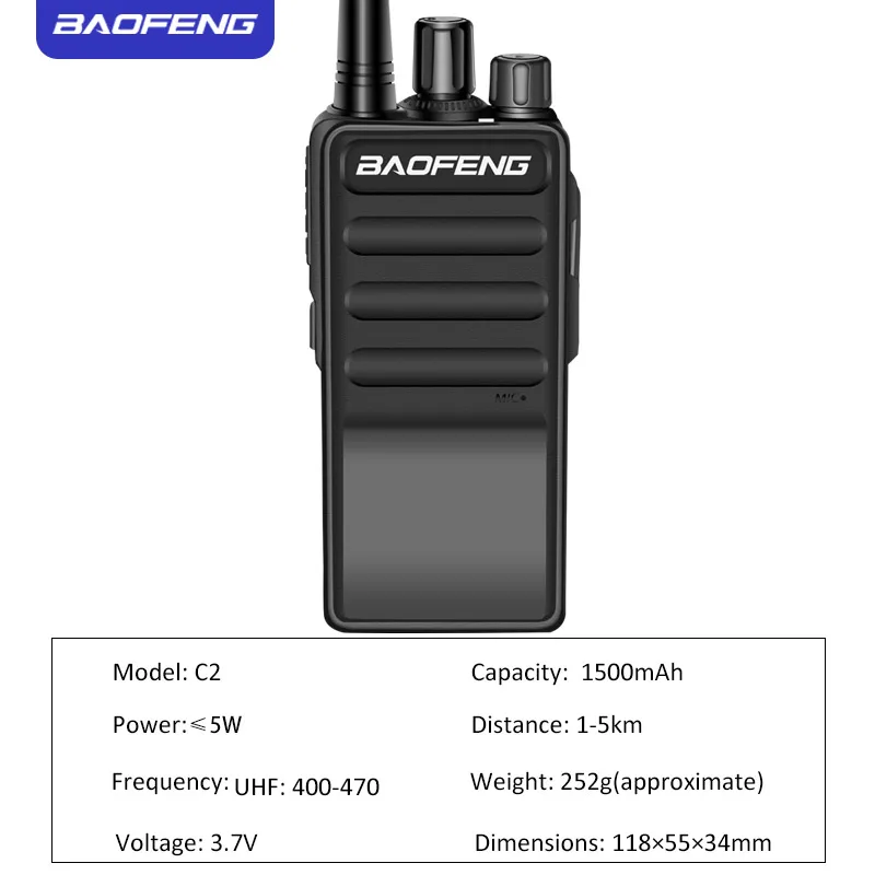 Baofeng BF C2 мини рация USB быстрая зарядка 5 Вт UHF 400 470 МГц Ham CB портативный