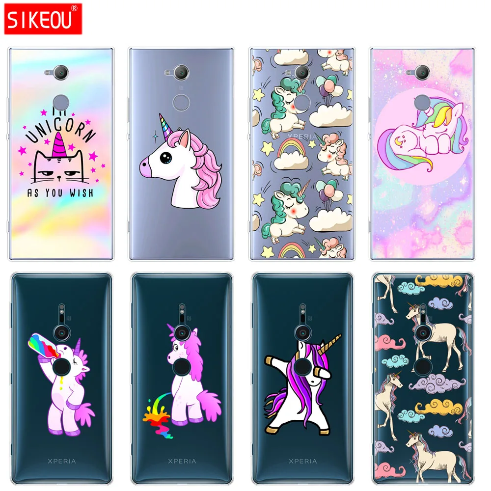 

silicone Cover phone Case for sony xperia XA1 XA2 ULTRA PLUS L1 L2 XZ1 XZ2 compact XZ PREMIUM soft tpu Cute Hippo Unicorn Horse