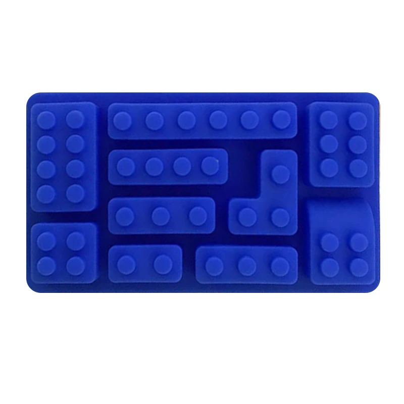 7 отверстий строительные блоки Формочки Для Мороженого на палочке для заморозки мороженого бар формы кирпич прямоугольный набор для работы с мастикой «сделай сам» инструмент для торта кубический лоток форма - Цвет: Синий