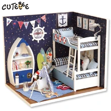 Doll house furniture miniatura diy doll houses miniature dollhouse wooden handmade toys for children birthday gift H011