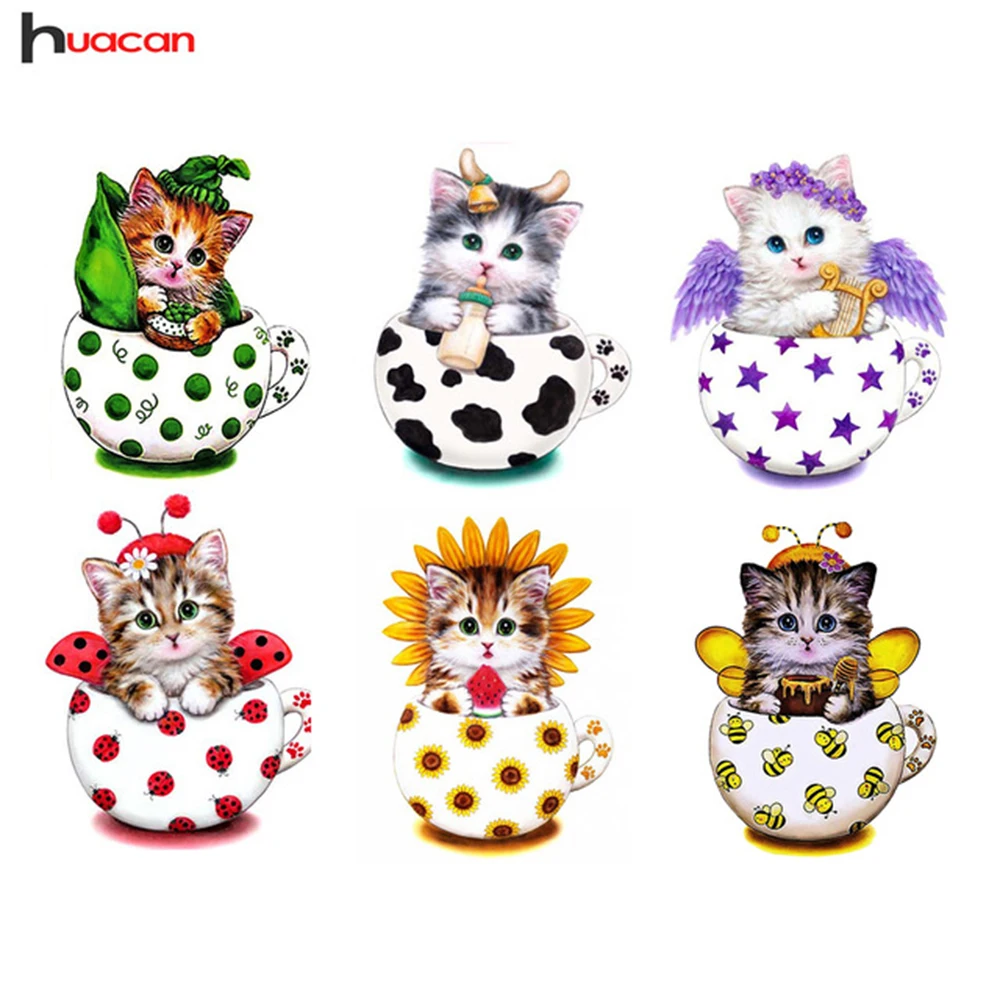 

DIY 5D Diamond Painting Cartoon Cats Animal Full Square Diamond Mosaic Pictures Cross Stitch Patterns Embroidery Home Decor Gift