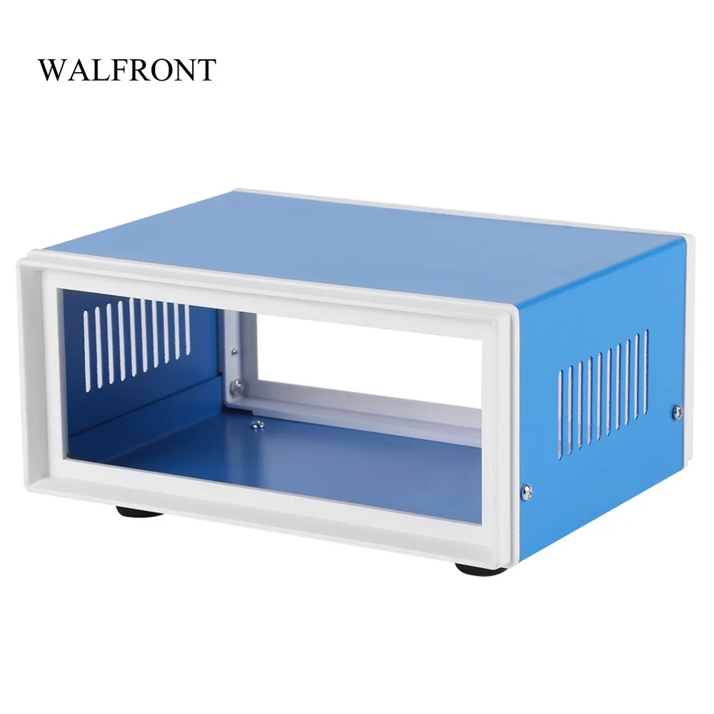 

WALFRONT DIY Waterproof Junction Box Terminal Connector Metal Case Iron Enclosure Cabinet Electrical Connection Project Box Blue