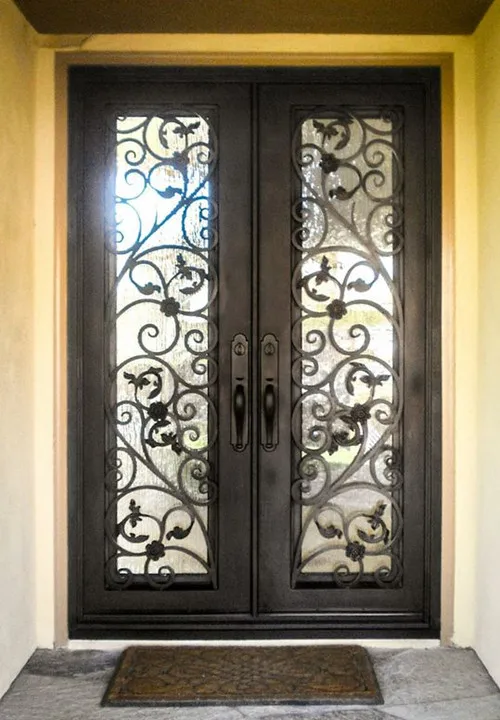 Железные ворота для стекла передней двери кованого железа передней двери