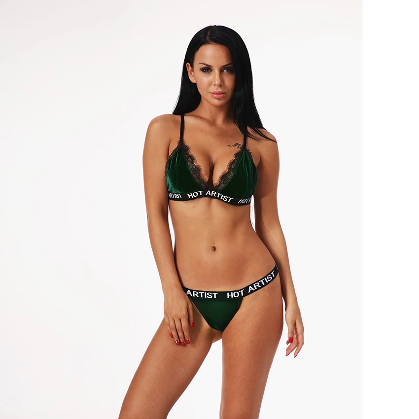 Lanshifei Bralette нижнее белье для женщин комплект нижнего белья из плюша с кружевным