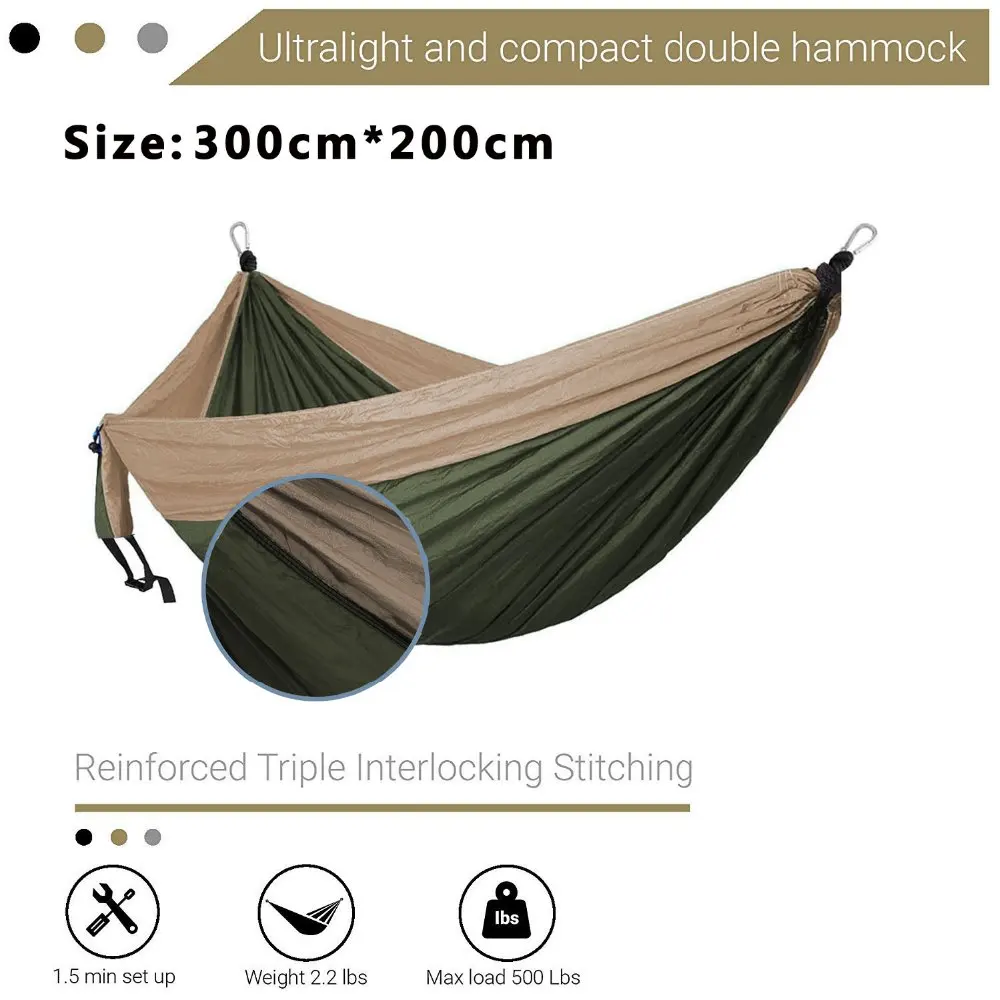 Parachute Hammock Camping Survival garden swing 2-3 Person Portable outdoor hammock swing camping hammock For outdoor furniture