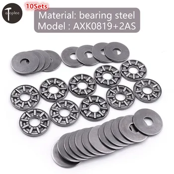 10 Sets Inner Diameter 6/8/10/15/17 mm Bearing Steel Thin Wall Thrust Ball Bearings Miniature Thrust Needle Roller Bearings