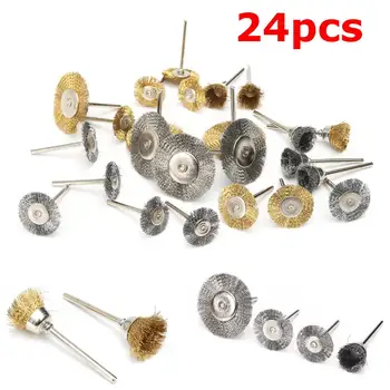 

Brand New 24pc Mini Wire Brush Brushes Brass Cup Wheel or Drill