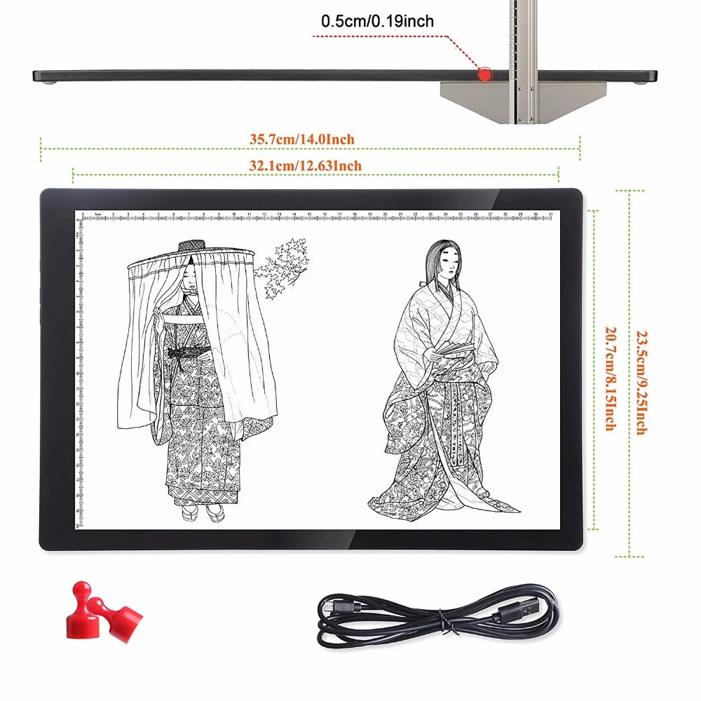 A4 LED light Drawing Board Magnet Digital Tablet Table light Pad Copy Sketch Blank Canvas for Painting Acrylic Watercolor Tracer