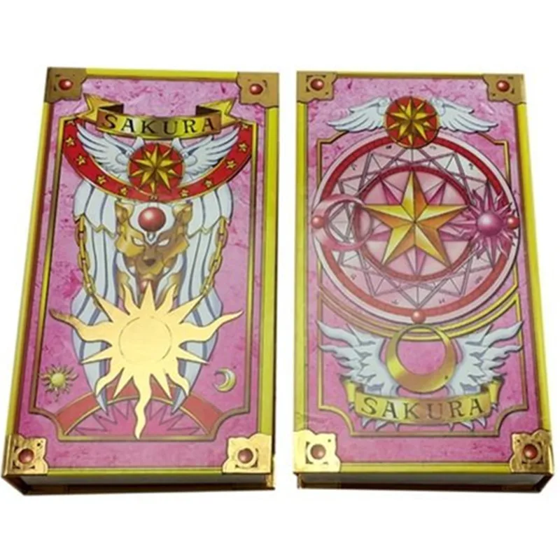 Японские Аниме Горячие Розовые карты Captor Сакура 56 штук карты с розовой волшебной книгой Набор в коробке коллекция игрушек