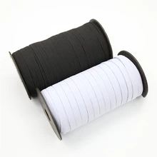 1 m tkane płaskie dzianiny elastyczne Craft szycia przewód elastyczny elastyczna opaska do szycia Stretch liny tanie tanio 3mm-12mm Polyester