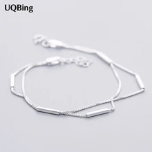 Новые модные браслеты из стерлингового серебра 925 пробы, браслеты с двойной цепочкой, Прямая поставка