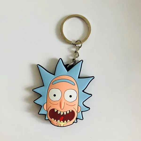 Rick Fashion аниме-брелок для ключей пвх рисунок брелок милые игрушки брелок подарок на день рождения унисекс новинка - Цвет: Белый