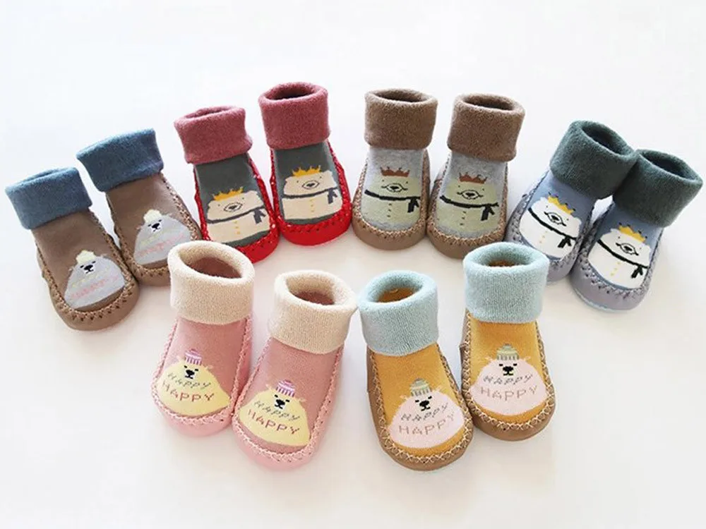 Autumn and winter children plus velvet warm Solid socks Fluffy Long Winter Socks Baby Boy Girl Toddler Warm Child #YL