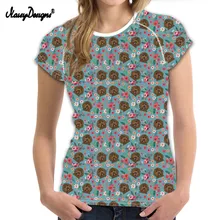 NOISYDESIGNS Leuke vrouwen Bloem T-shirt Casual Zomer Tops Tee Korte Mouw Gepersonaliseerde Labradoodle T-shirt 3D k pop T shirt(China)