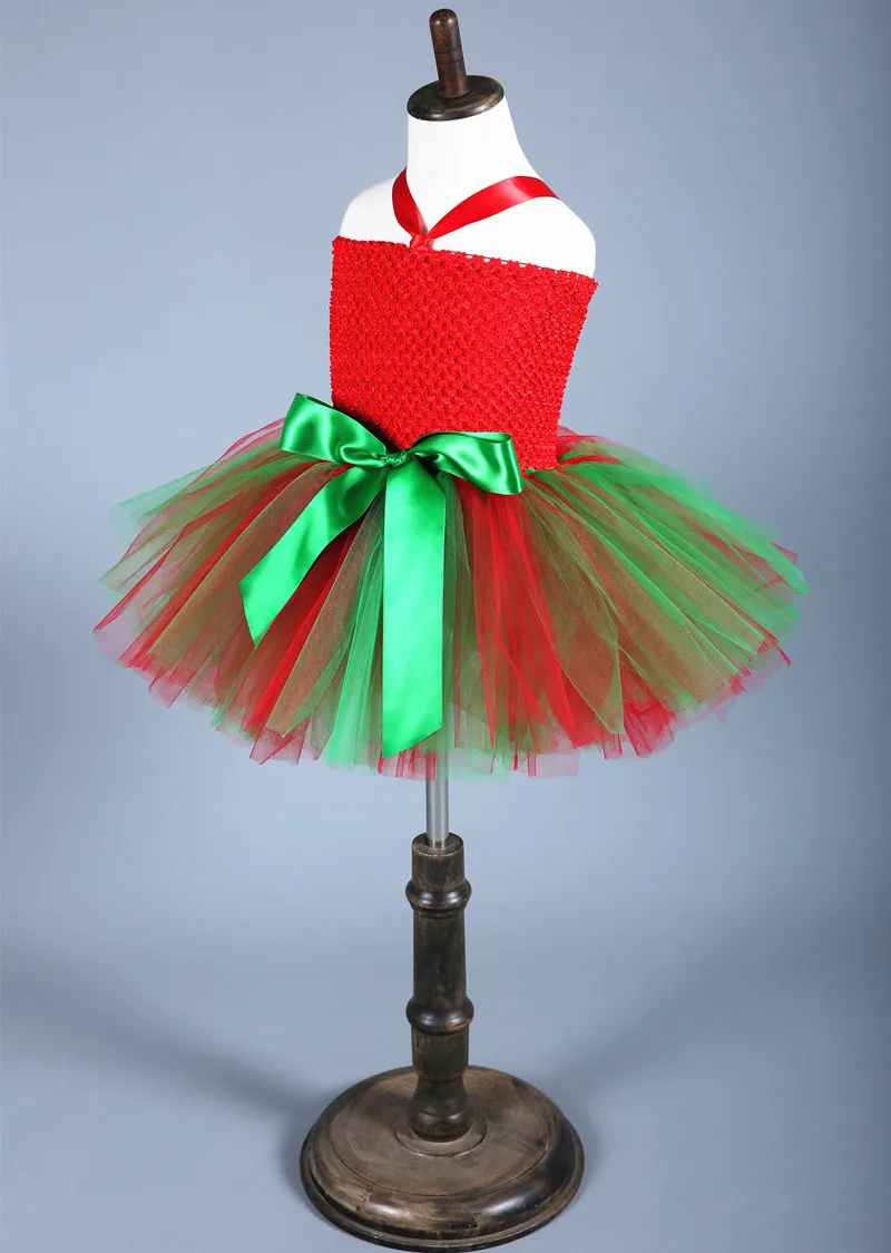 Рождественское платье эльфа; Новогодняя юбка-пачка для маленьких девочек; Детский карнавальный костюм для рождественской вечеринки; платье принцессы для представления