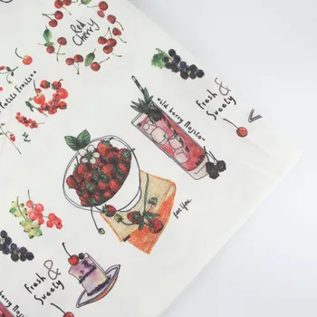 

150cm x 0.5 meter fruit print patchwork linen cotton fabric cloth DIY table cloth collection plain curtain material