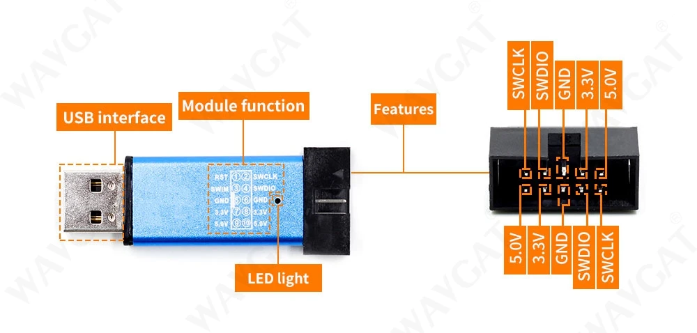 ST-Link V2 stlink мини STM8STM32 STLINK симулятор загрузки программирования с крышкой