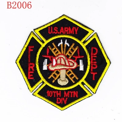 Военный вышитый патч для армии США 10th MTNDIV FIRE DEPT Morale tactics - Цвет: BK