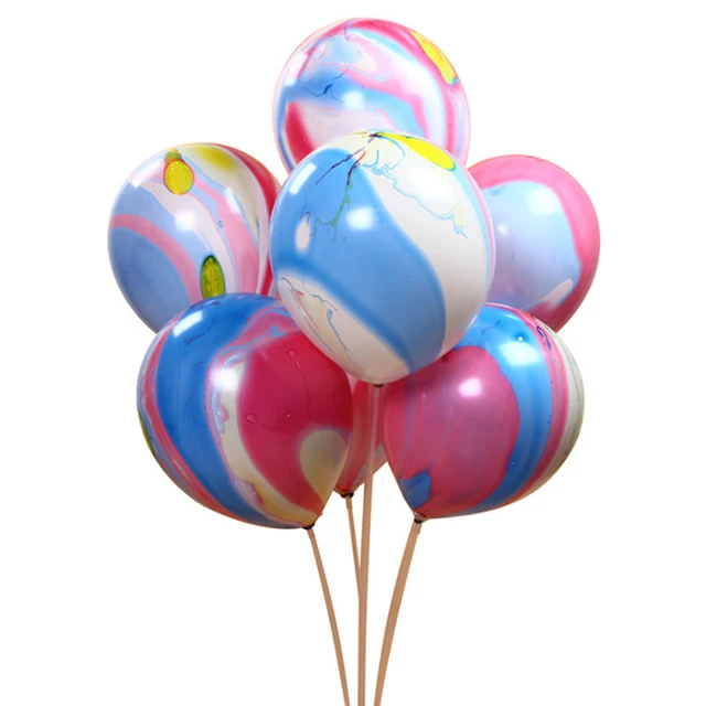 20 шт мраморные воздушные шары Цвета Агата 12 дюймов радужные латексные шарики с принтом Свадебные украшения день рождения шар для душа - Цвет: Multicolor