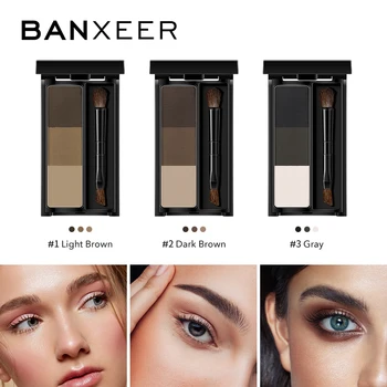

BANXEER 3 Colors Eyebrow Palette Eyebrow Powder Natural Long Lasting Eye Brow Eyebrow Tattoo Black Brown Eyebrow Palette