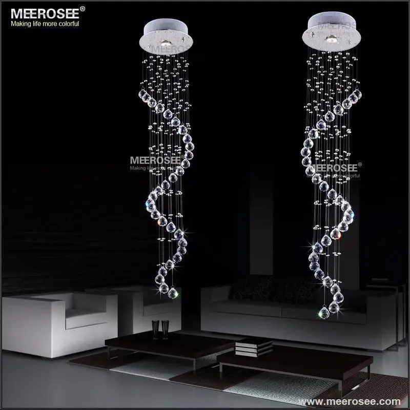 Современный спиральный Хрустальный потолочный светильник длинная Хрустальная лестничная лампа заподлицо хрустальный светильник для