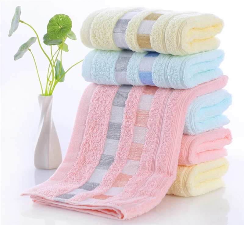 

New Beach Towel Home Cleaning High Quality Cotton Soft 1Pc Luxury Stripe Cotton Hand Towels Bath Towels Bathroom Set 77x33 cm