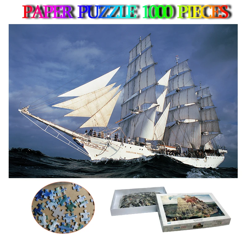 

Sailing Ship Puzzle Toys Paper 1000 Pieces Plane Jigsaw Puzzle Decompression Adults 1000 Pieces Difficult Puzzles Kids Gifts