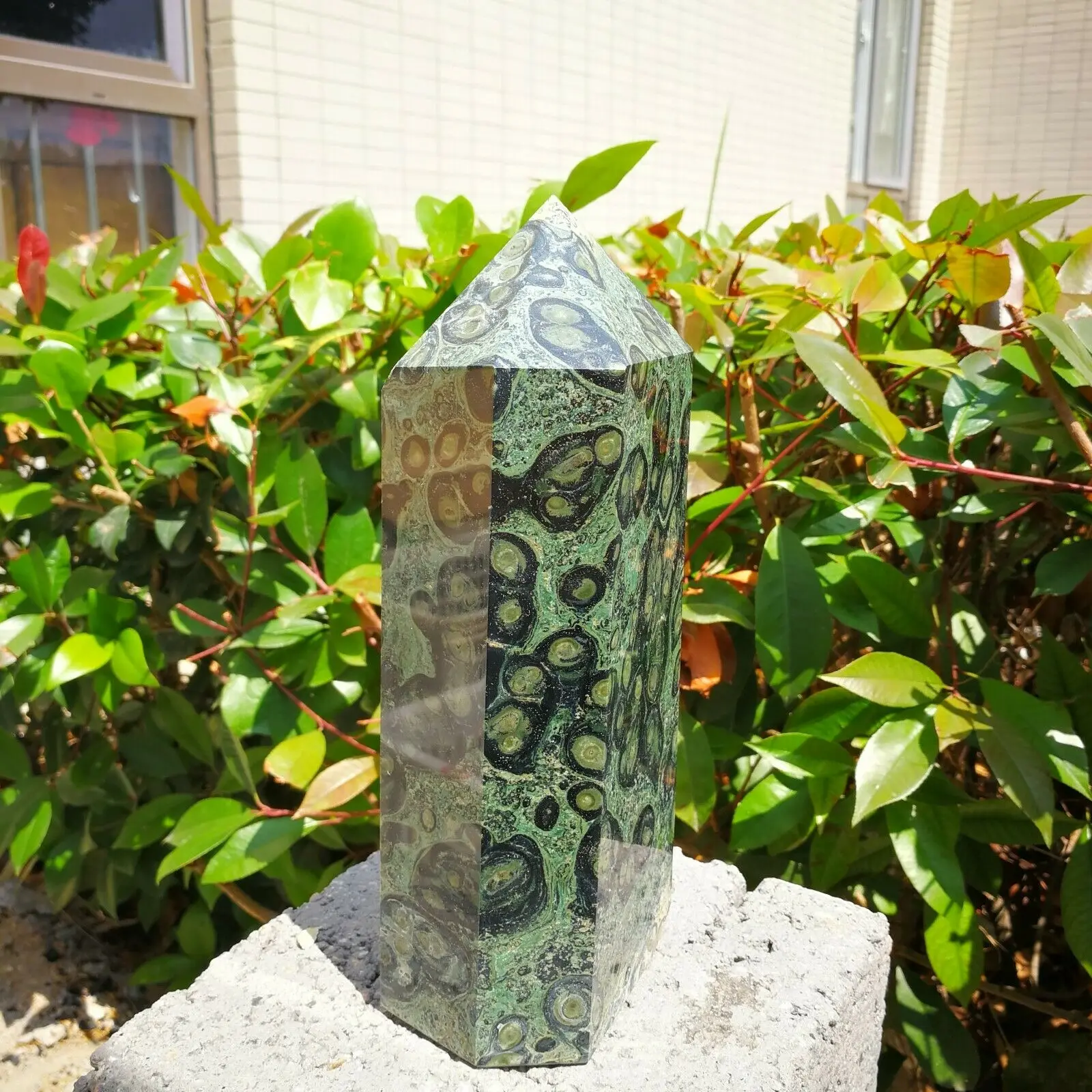 Натуральный Зеленый Павлин глаз Кристалл Obelisk Малахитовый исцеляющий