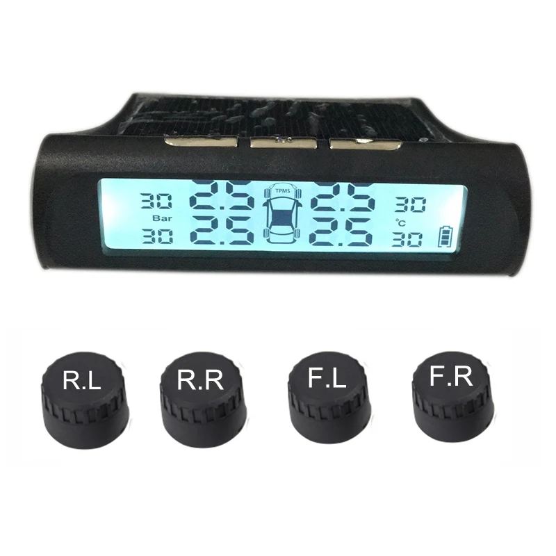 

Tire Pressure Monitoring System Tpms Sensor Solar Car Security Smart Tyre Control Wireless 4 Wheels External Sensorsearlywarning