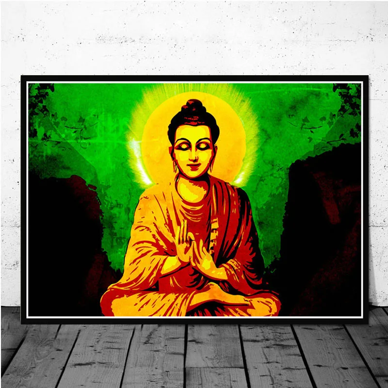 

Posters and Prints Sakyamuni and Arhat Thangka Tibet Buddhism Buddha Poster Wall Art Picture Canvas Painting for Room Home Decor