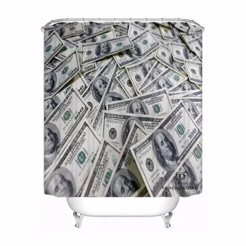 

Custom Money Type Waterproof Shower Curtain Home Bath Bathroom s Hooks Polyester Fabric Multi Sizes#0421-sohu-29