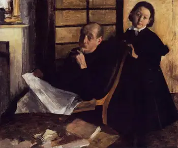 

High quality Oil painting Canvas Reproductions Henri De Gas and His Neice, Lucie Degas (1876) By Edgar Degas hand painted