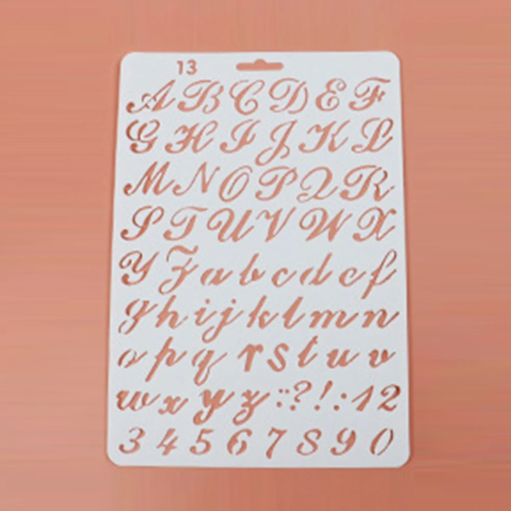 

Alphabet ABC Number Layering Stencils Sticker Painting Scrapbooking Paper Card Template Decoration