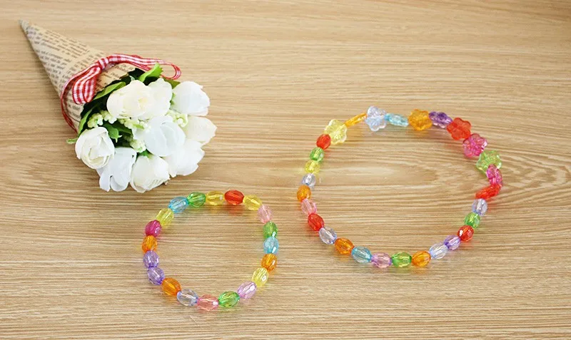 Hot DIY Bracelet Plastic Acrylic Bead Kit Accessories Girl Toys Mixed Kids  Beads with Box, Beads for Children BDH017