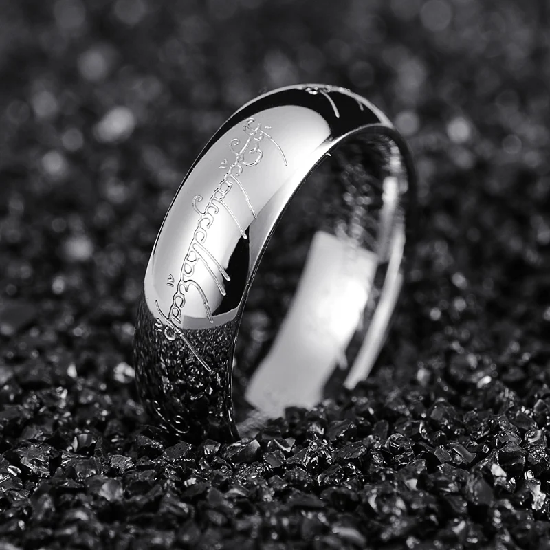 

High Quality Silver Color Hobbit Gift Titanium Steel One Ring Of Power Jewelry Lord of Ring for Women Men Free Shipping (GR146)